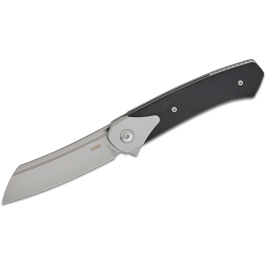 CRKT (Columbia River Knife) Viento D2 Bead Blast Plain Blade Folding Knife with Liner Lock G10 w/Stainless Steel Bolster Handle - Black