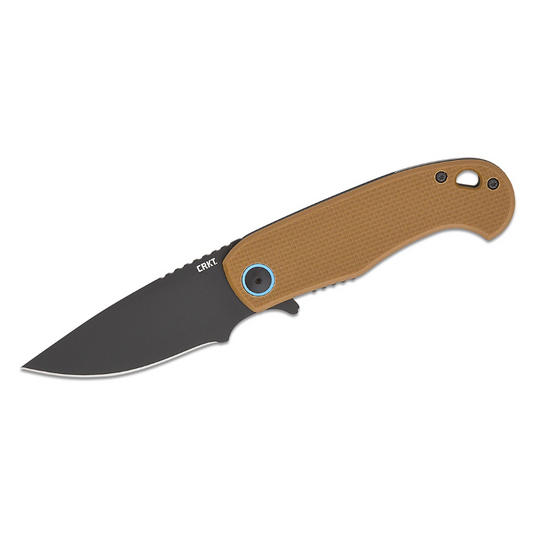 CRKT (Columbia River Knife) P.S.D. II AUS 10 EDP Plain Blade Assisted Folding Knife with Liner Lock G10 Handle - Coyote Brown
