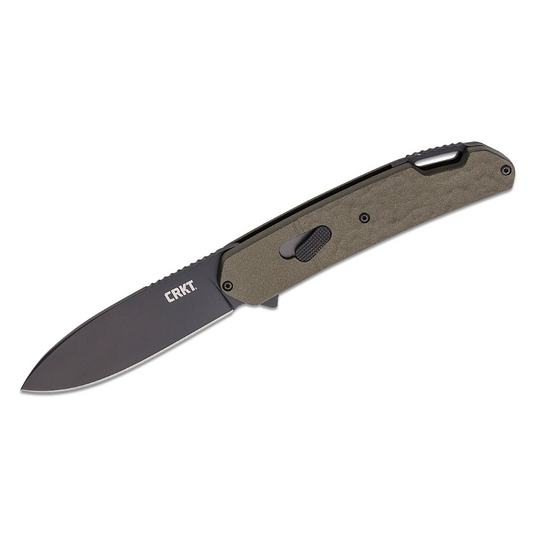 CRKT (Columbia River Knife) Bona Fide Field Strip 1.4116 Steel PVD Plain Blade Folding EDC Pocket Knife Aluminum Handle - OD Green