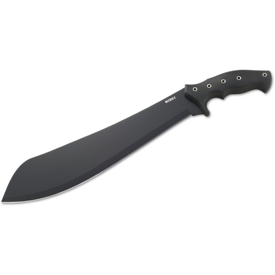 CRKT (Columbia River Knife) Halfachance 65Mn Carbon Steel Powder Coat Plain Blade Fixed Blade Knife with Sheath Glass-Reinforced Nylon w/Rubber Overlay Handle - Black