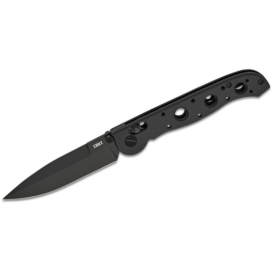 CRKT (Columbia River Knife) M16-03XK D2 EDP Plain Blade Folding Knife with Crossbar Lock Grivory Handle - Black