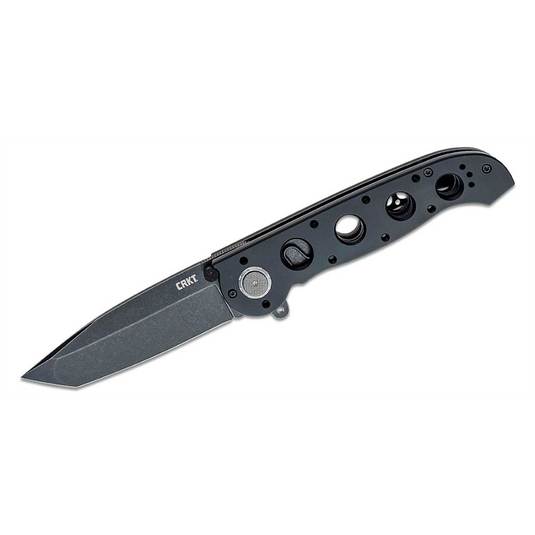 CRKT (Columbia River Knife) M16-04DB D2 Stonewash Plain Blade Assisted Folding Knife with Deadbolt Lock Aluminum Handle - Black