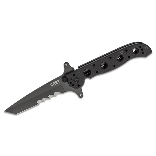 CRKT (Columbia River Knife) M16-13SFG 1.4116 Titanium Nitride Veff Serrationswith  Blade Folding Knife with Liner Lock G10 Handle - Black