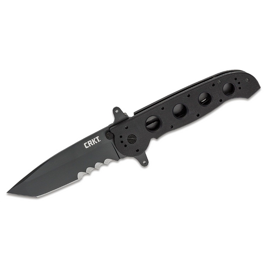 CRKT (Columbia River Knife) M16-14SFG 1.4116 Teflon Coating Veff Serrations Folding Knife with Liner Lock G10 Handle - Black
