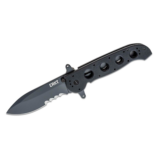 CRKT (Columbia River Knife) M21-14SFG 1.4116 Titanium Nitride Veff Serrations Folding Knife with Liner Lock G10 Handle - Black
