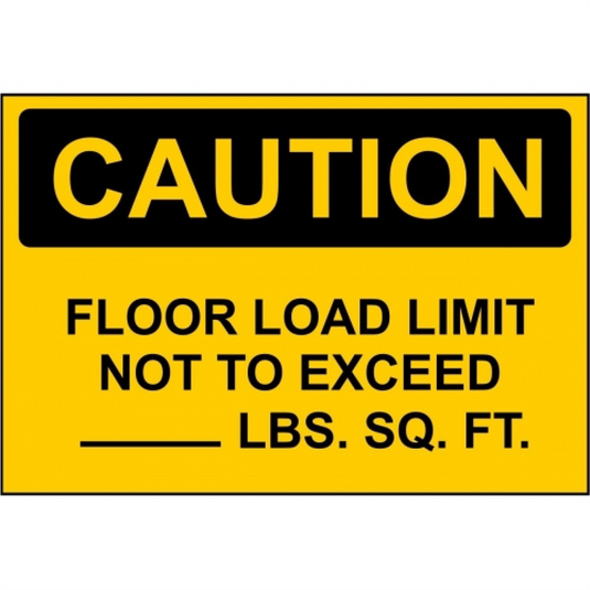 Chaos Safety Supplies Floor Load Limit Sign