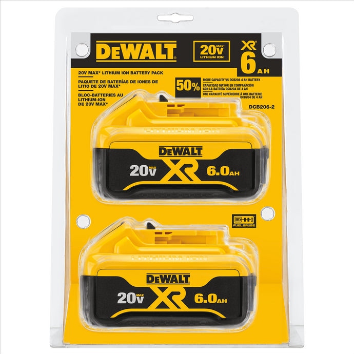 DeWalt 20V MAX 6.0 AH LI-ION BATTERY 2PK