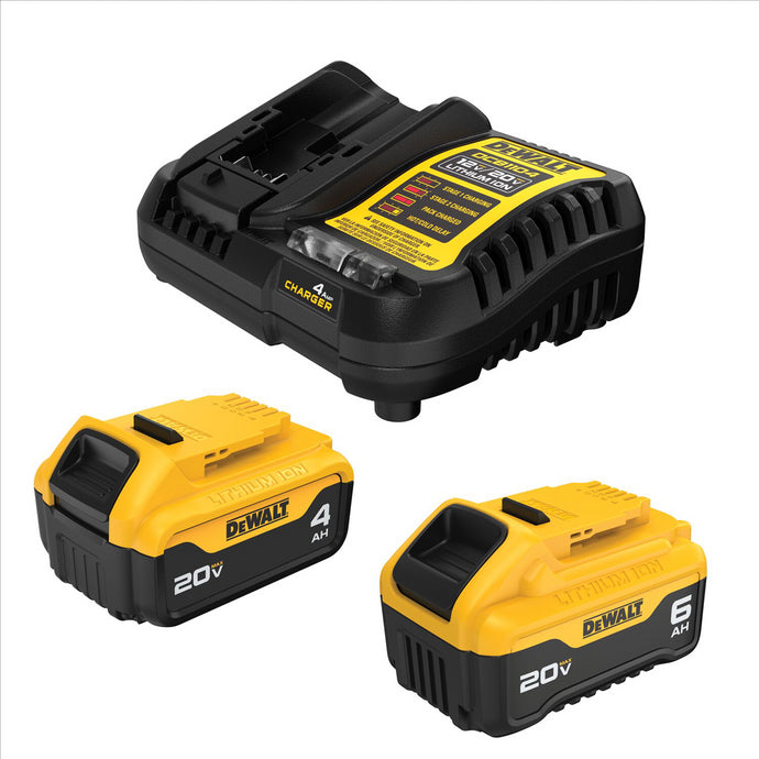 DeWalt 20V MAX Lithium-Ion 6.0Ah; 4.0Ah Battery and Charger Starter Kit