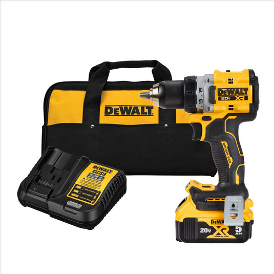 DeWalt 20V MAX XR Lithium-Ion Cordless Compact 1/2 in. Drill/Driver Kit; 20V MAX 5.0Ah Battery; and Charger