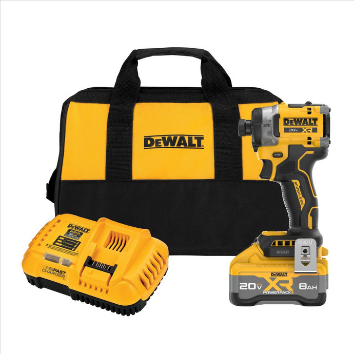 DeWalt 20V MAX XR Brushless Cordless 3 Speed High Torque 1/4 inch Impact Driver Kit with XR POWERPACK