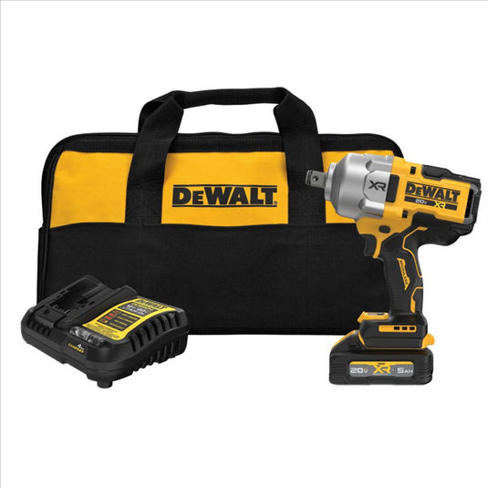 DeWalt 20V MAX XR Brushless Cordless 3/4 In. High Torque Impact Wrench With Hog Ring Anvil Kit With XR Powerstack