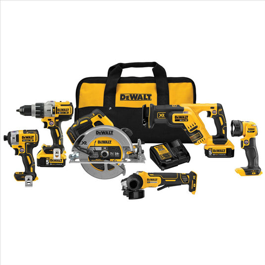 DEWALT 20V MAX XR LI-ION 6 TOOL COMBO KIT