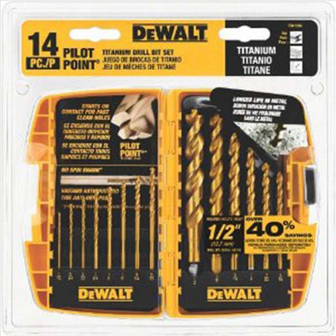 DeWalt 14pc Titanium Drill Bit Set