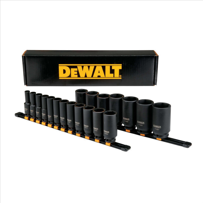 DeWalt  19 Piece 1/2 in Drive Deep Impact Socket Set 6 PT