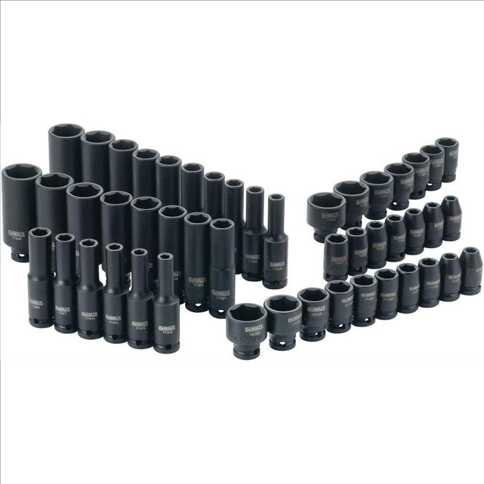 DeWalt 1/4 Inch Drive Combination Impact Socket Set 6pt (48 piece)