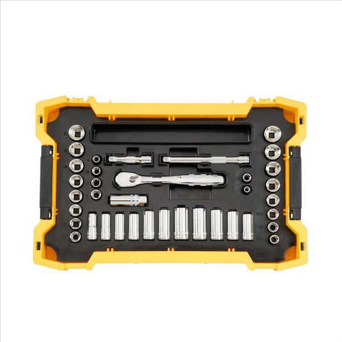 DeWalt 1/4 inch and 3/8 inch Drive Mechanics Tool Set with Toughsystem Trays (131-Piece)