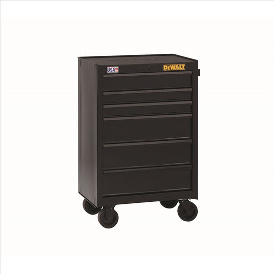 DeWalt 6-Drawer Rolling Cabinet; 26.5 in.; Black