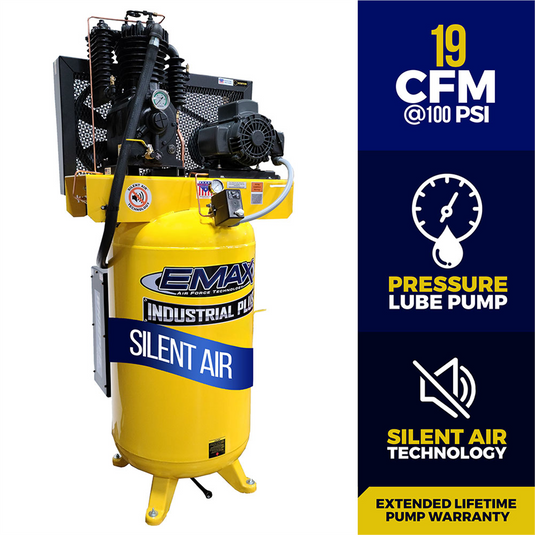 15 HP (2 x 7.5) 230 Volt Single Phase Silent Air Duplex Air Compressor