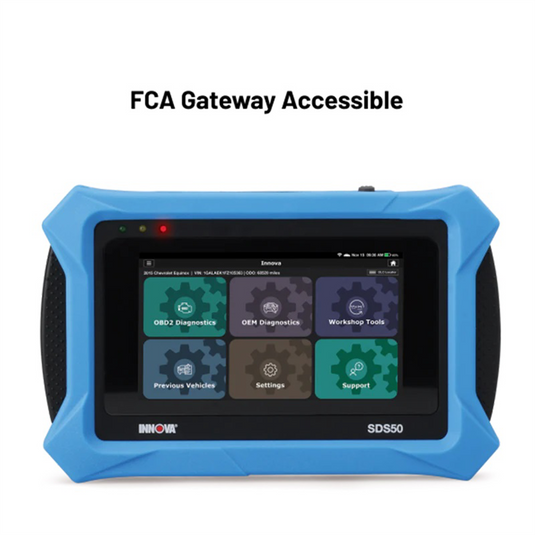 Innova  SDS50 Diagnostic Tablet: 5"" Touch Screen; OE-Level Functionality; Powerful Powertrain Diagnosis; Free Detailed Repair Tips and Reporting
