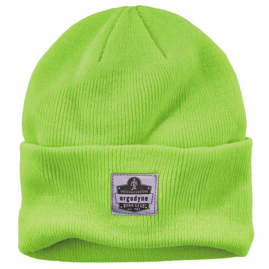 Ergodyne 6806 Lime 6806 Cuffed Rib Knit Beanie Hat