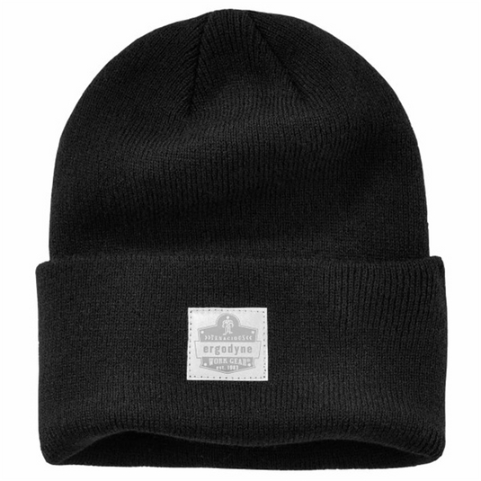 Ergodyne 6806 Black 6806 Cuffed Rib Knit Beanie Hat