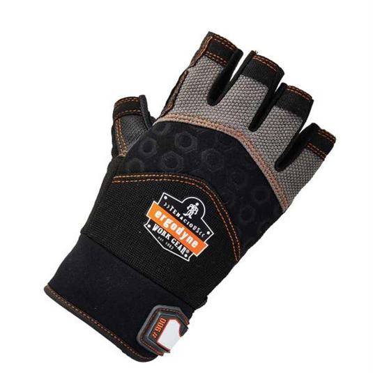 Ergodyne 900 2XL Black Half-Finger Impact Gloves
