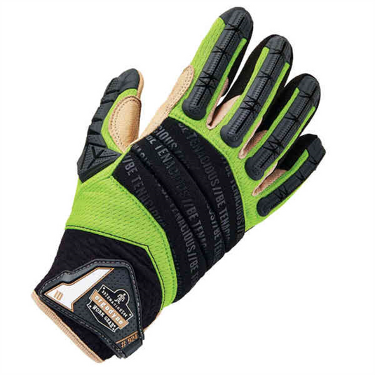 Ergodyne 924LTR 2XL Lime Leather-Reinf Hybrid DIR Gloves