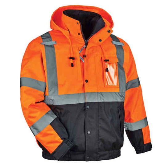 Ergodyne 8381 L Orange Type R Class 3 3-in-1 Bomber Jacket