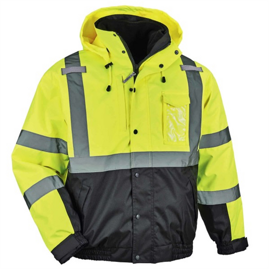 Ergodyne 8381 L Lime Type R Class 3 3-in-1 Bomber Jacket