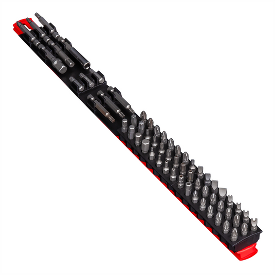 Ernst Mfg. 18"" 60 Tool Magnetic Bit Bar - Red/Black