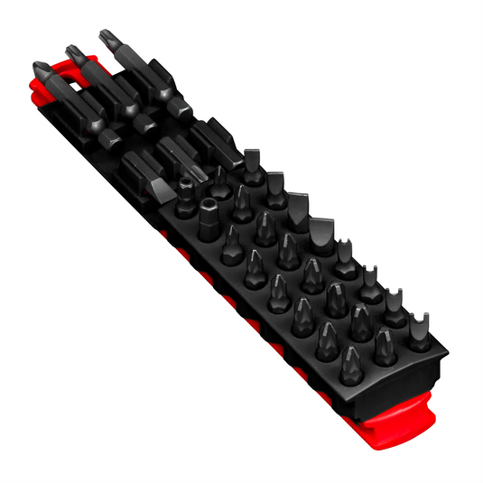 Ernst Mfg. 8"" 30 Tool Magnetic Bit Buddy - Red/Black