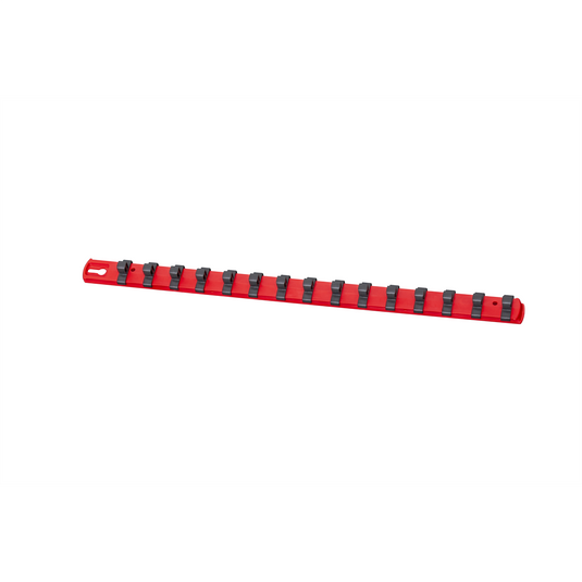 Ernst Mfg. 18&rdquo; Socket Organizer with 18 Dura-Pro HD Clips - Red - 3/8