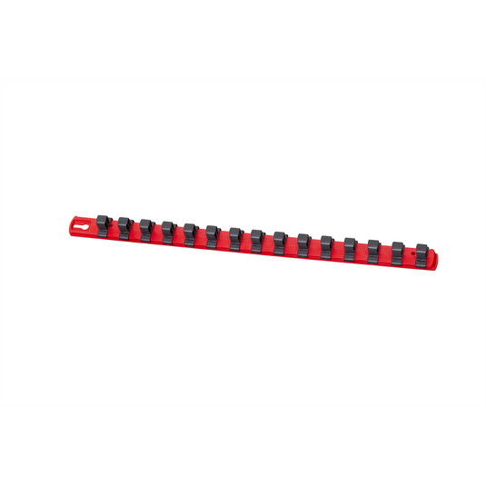 Ernst Mfg. 18&rdquo; Socket Organizer with 17 Dura-Pro HD Clips - Red - 1/2