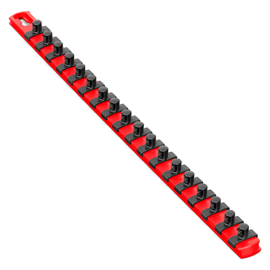Ernst Mfg. 18&rdquo; Socket Organizer and 18 Twist Lock Clips - Red - 3/8&rdquo;