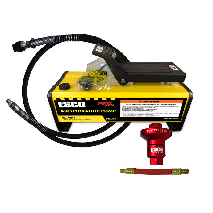 ESCO 1/2 Gallon Air/Hydraulic Pump - With Hydraulic Hose; Coupler; And Air Reducer