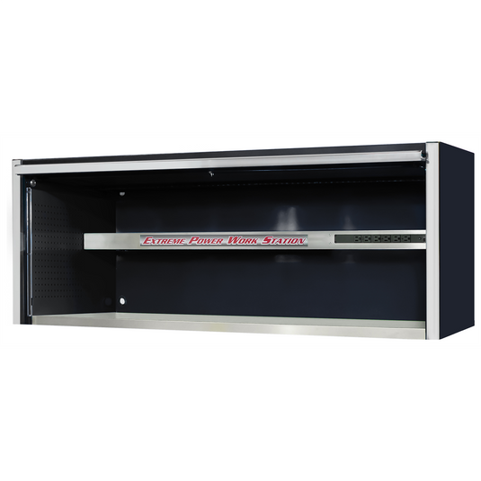 Extreme Tools EXQ Series 72""W x 30""D Professional Extreme Power Workstation Hutch  Black w Chrome Handle