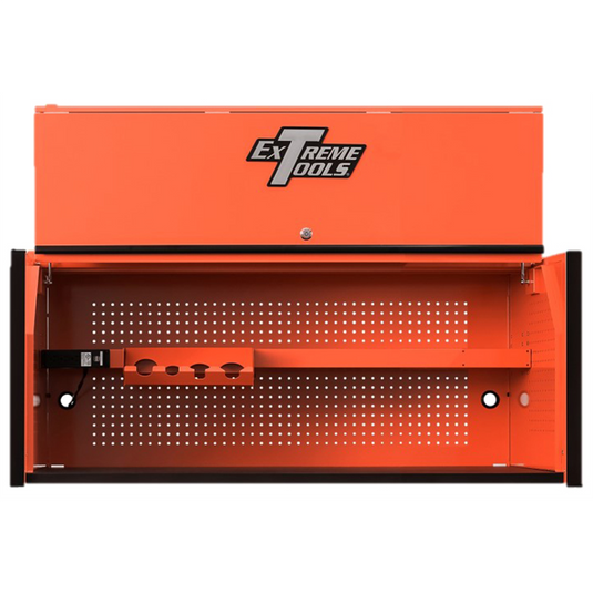 Extreme Tools Extreme Tools RX Series Professional 55""W x 25""D Extreme Power Workstation&reg; Hutch Orange; Black Drawer Pulls