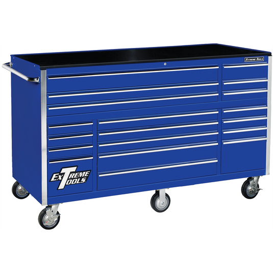 Extreme Tools 72 in. 19-Drawer Roller Cabinet; Blue