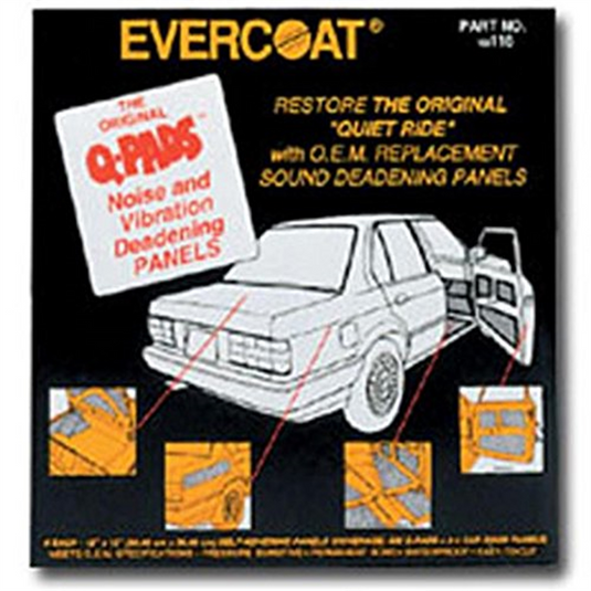 Fibre glass Evercoat Q-Pad 100116 Sound Deadening Panel; 12 x 12 in; Fiberglass; Black