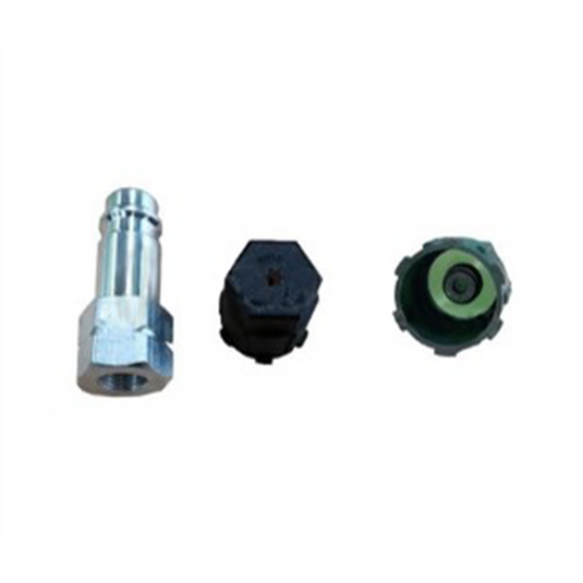 FJC R-1234yf Aluminum straight adapter with JRA Valve core  1/4 SAE F M9 x 1