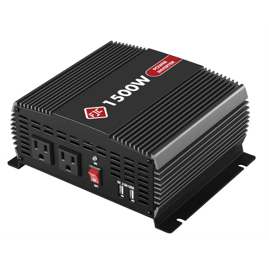 FJC 1500 Watt High Efficiency DC to AC Power Inverter with Dual Outlets and Dual USB Ports