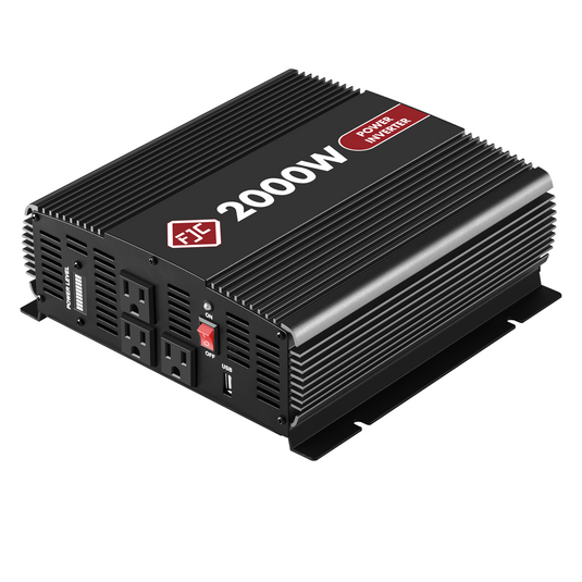FJC 2000 Watt High Efficiency DC to AC Power Inverter with Three Outlets and a USB port