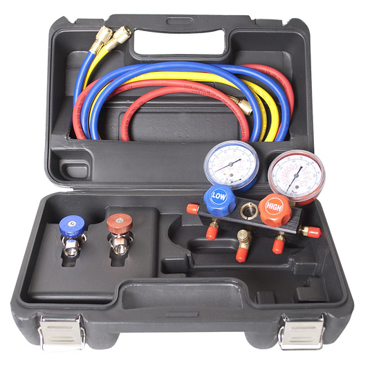 FJC R134a Aluminum Block Manifold Gauge Set