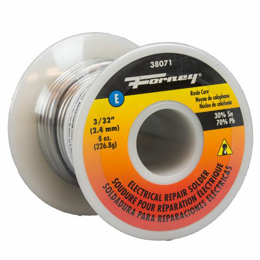 Forney Industries Solder; Electrical Repair; Rosin Core; 3/32 in; 8 Ounce