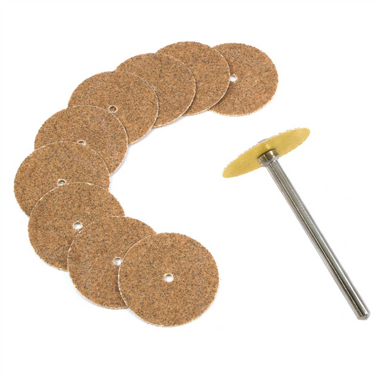 Forney Industries 11-Piece Sanding Disc Set; Medium Grit; 7/8 in x 1/8 in Mandrel
