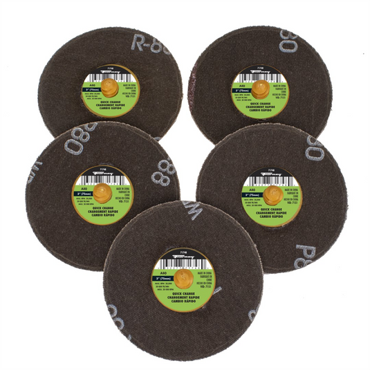 Forney Industries Quick Change Sanding Disc; 80 Grit; 3 in (5-pack of Forney 71748)