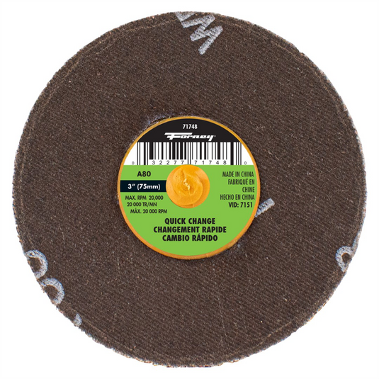 Forney Industries Quick Change Sanding Disc; 3 in; 80 Grit