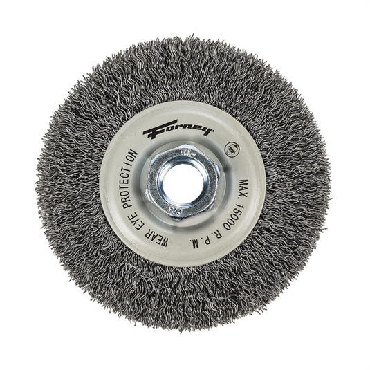 Forney Industries Command PRO Wire Wheel; Crimped; 4 in x .014 in x 5/8 in-11