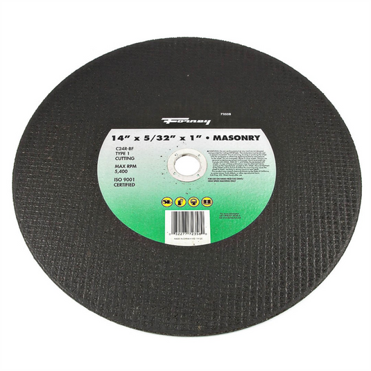 Forney Industries Cutting Wheel; Masonry/Asphalt; Type 1; 14 in x 5/32 in x 1 in