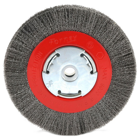 Forney Industries Wire Wheel Crimped; 6 in x .008 in x 1/2 in - 5/8 in Arbor